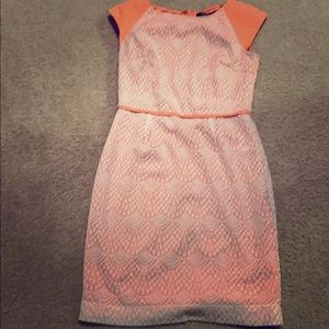 White and dark orange dress